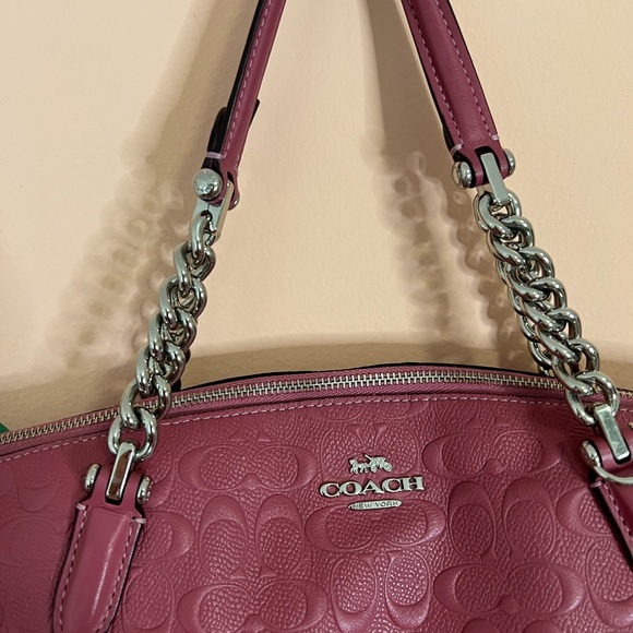 Coach fushia embossed satchel - Picture 2 of 8